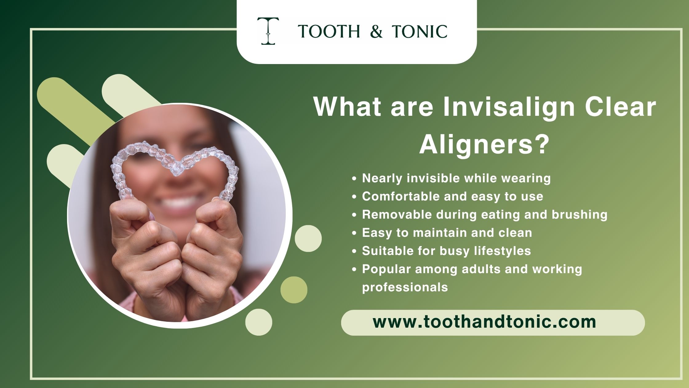 Patient holding Invisalign clear aligners before treatment.